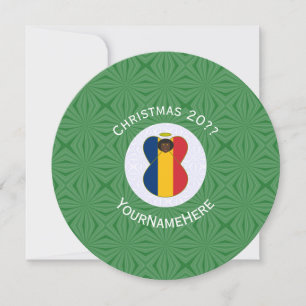Chadian Flag Angel Christmas Personalised Invitation