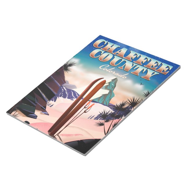Chaffee County, Colorado ski poster. Notepad (Angled)