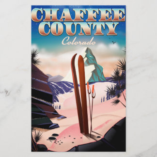 Chaffee County, Colorado ski poster. Stationery