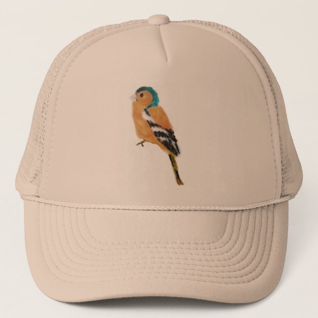 Chaffinch Bird Art Trucker Hat (Front)