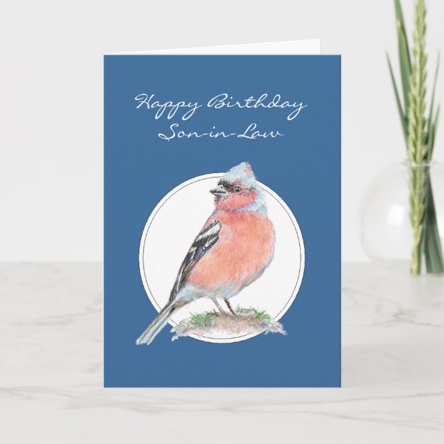 Chaffinch, Happy Birthday Son-in-Law, Bird Card (Front)