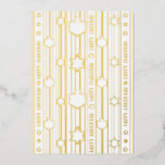 Chag Sameach Happy Chanukah Foil Holiday Card<br><div class="desc">Chag Sameach Happy Chanukah in Gold, Foil Holiday Card All design elements and text are editable. Happy Chanukah/Hanukkah! Paper Type: Premium White Elevate your invitation with real foil featuring a raised texture for a premium finish. Premium White is a white-hued paper with a luxurious satin finish. This combination is a...</div>