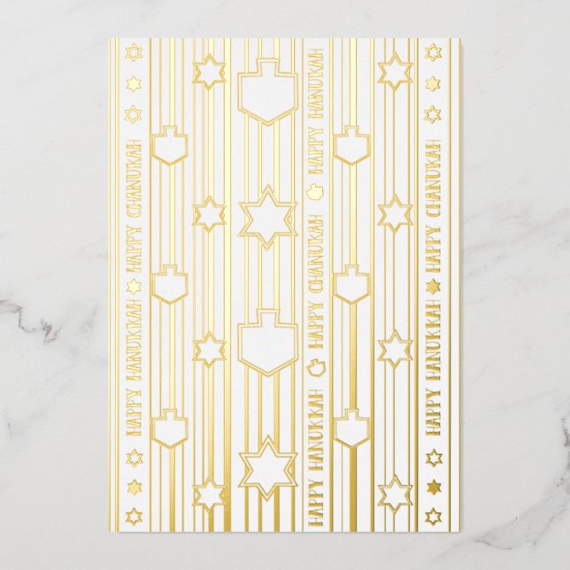 Chag Sameach Happy Chanukah Foil Holiday Card (Front)