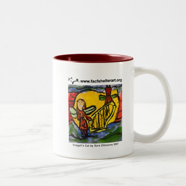 Chagall's Cat Two-Tone Coffee Mug (Right)