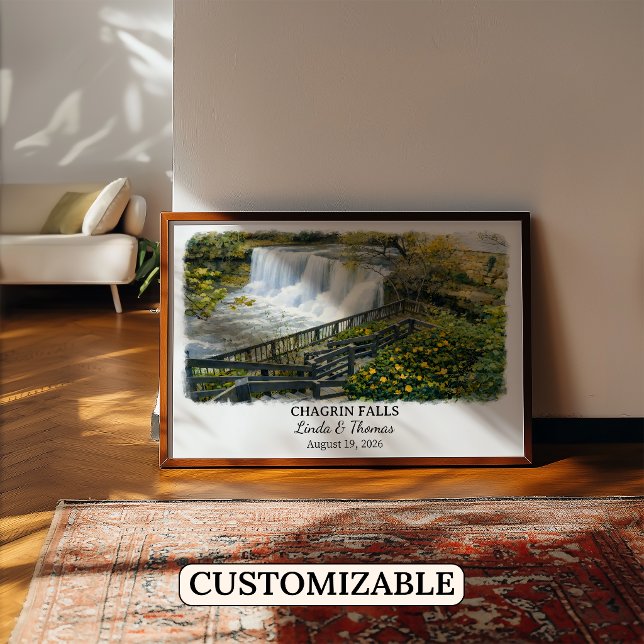 Chagrin Falls Ohio Poster, Watercolor, Custom Poster (Creator Uploaded)