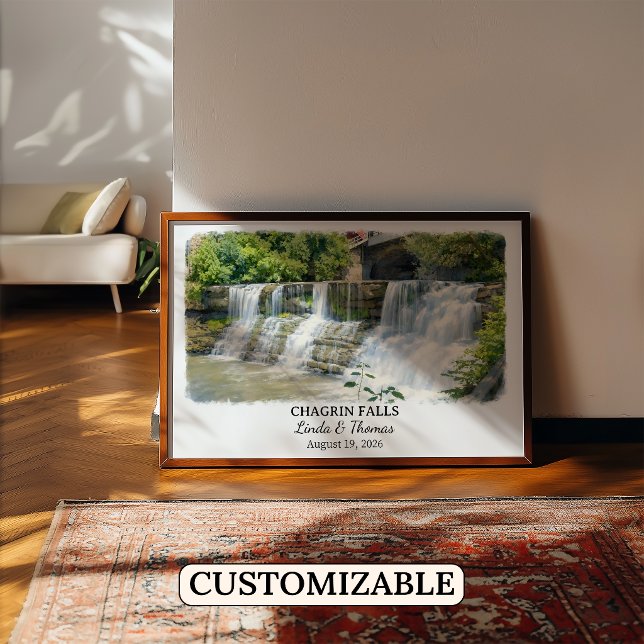 Chagrin Falls Ohio Poster, Watercolor, Custom Poster (Creator Uploaded)