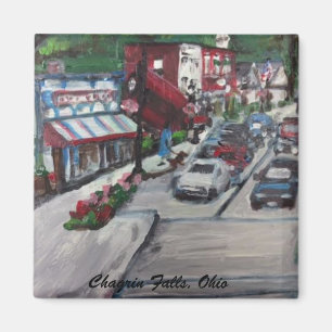 Chagrin Falls, Ohio Street Scene painting Magnet
