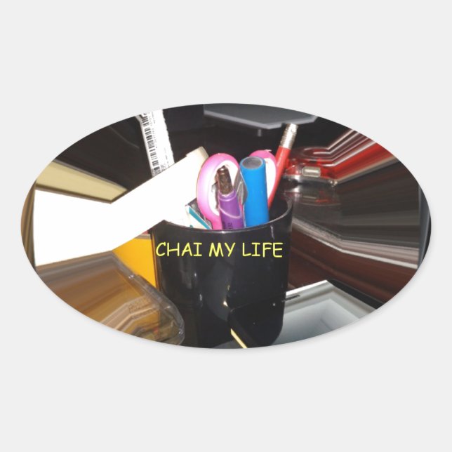 Chai My Life lovely Inspired DIY Ideas for Life Oval Sticker (Front)