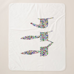 Chai symbol made with Gemstones in All Colours Sherpa Blanket