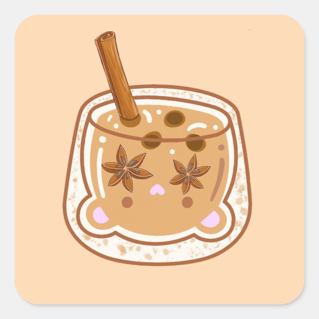 Chai Tea Square Sticker (Front)