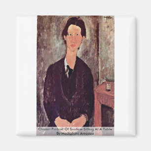 Chaiim Portrait Of Soutine Sitting At A Table Magnet