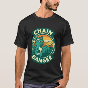 Chain Banger Disc Golf Cat Retro Graphic T-Shirt