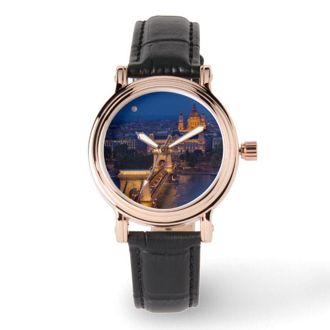 Chain Bridge and Full Moon at Night Watch (Front)