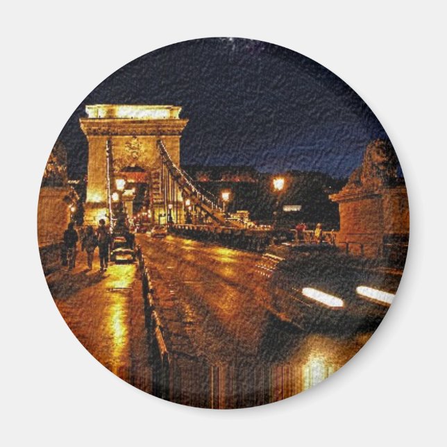 Chain Bridge(Budapest) at Night(1) Magnet (Front)