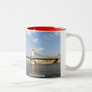 Chain Bridge, Budapest, Hungary Two-Tone Coffee Mug