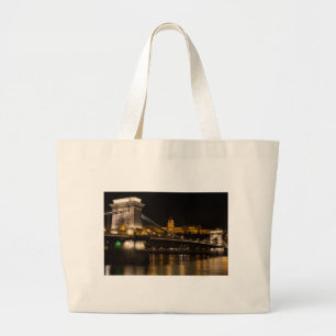 Chain Bridge with Buda Castle Hungary Budapest Large Tote Bag