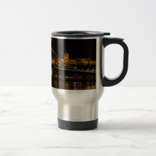 Chain Bridge with Buda Castle Hungary Budapest Travel Mug