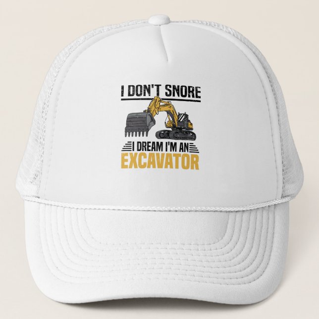 Chain Excavator Excavator Apology Construction Trucker Hat (Front)