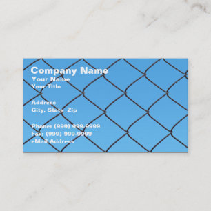 Chain Link Fence Against Clear Blue Sky Business Card