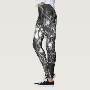 Chain link fence and spiderweb leggings
