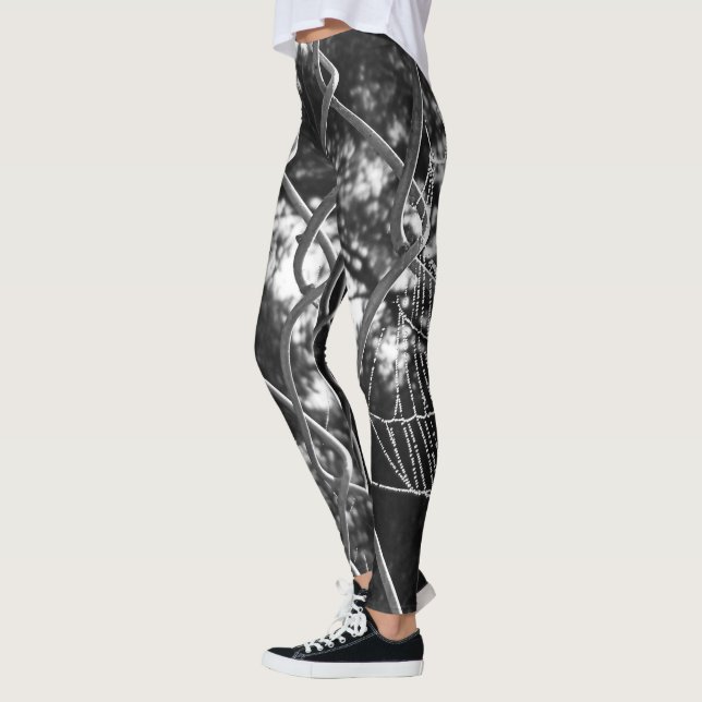 Chain link fence and spiderweb leggings (Left)
