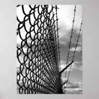 Chain Link Fence Art Photograph in Black & White