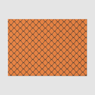 Chain Link Fence on Orange Tissue Paper