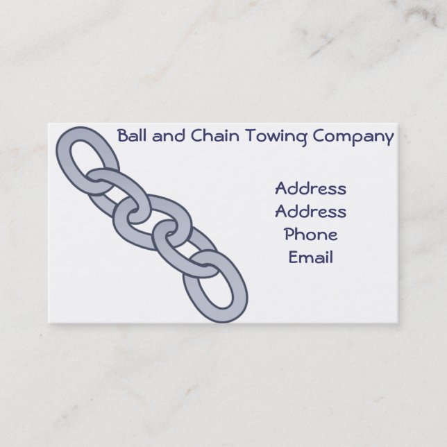 Chain Link Towing Wrecking Company Business Cards (Front)