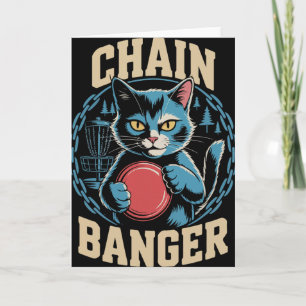 Chain Nger Disc Golf Cat Humour _2  Card