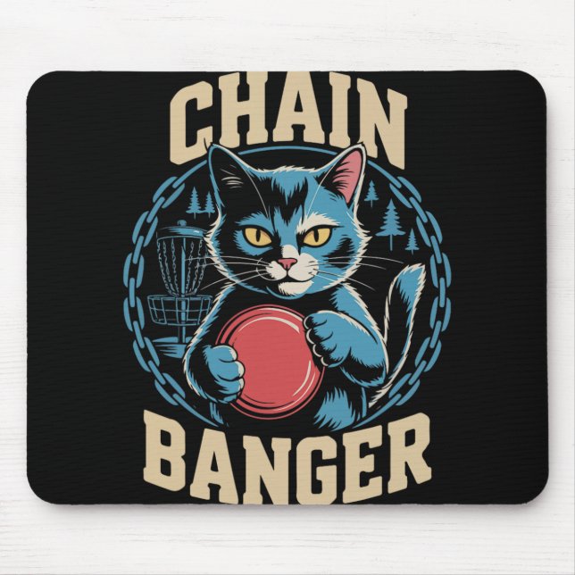 Chain Nger Disc Golf Cat Humour _2  Mouse Mat (Front)