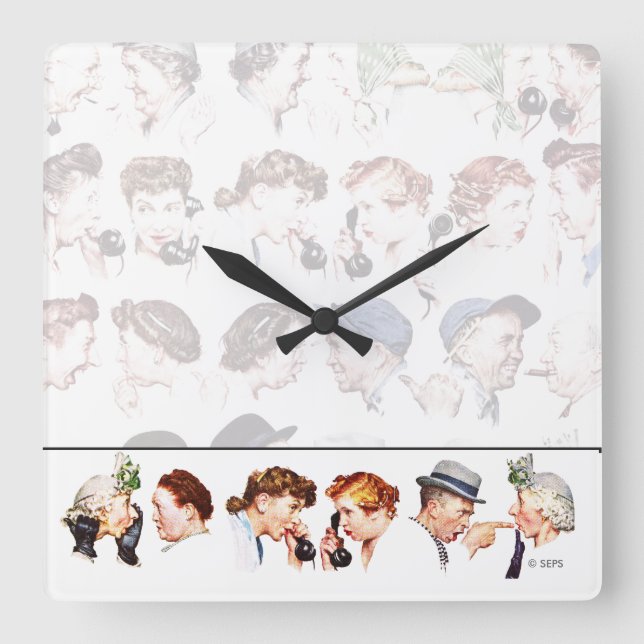 Chain of Gossip 4 Square Wall Clock (Front)