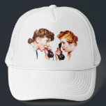 Chain of Gossip Trucker Hat<br><div class="desc">Artist: Norman Rockwell | Rumer is spread from one person to another</div>