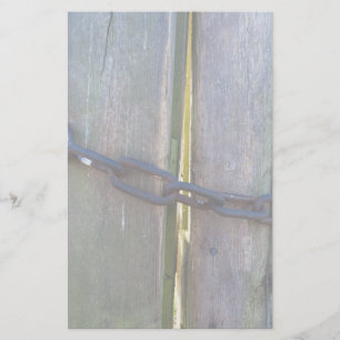 Chain on wood stationery