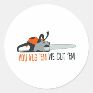 Chain Saw Classic Round Sticker