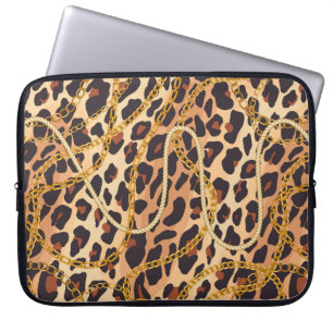 Chain seamless pattern. Animal print. Baroque tren Laptop Sleeve