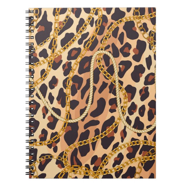 Chain seamless pattern. Animal print. Baroque tren Notebook (Front)