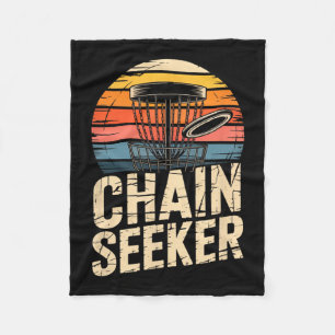Chain Seeker Retro Disc Golf Sket Chains  Fleece Blanket