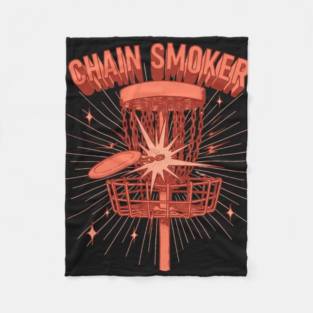 Chain Smoker Disc Golf Sket Fun Graphic  Fleece Blanket (Front)