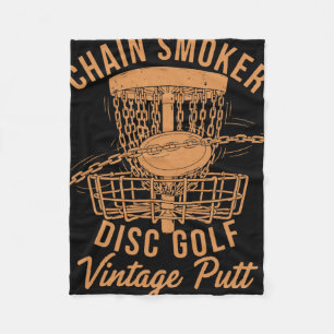 Chain Smoker Disc Golf Vintage Putt Fun  Fleece Blanket