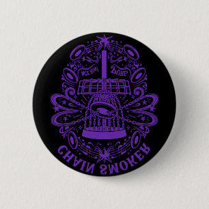 Chain Smoker Funny Disc Golf Design Ace Run Pure 6 Cm Round Badge