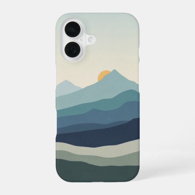 Chaîne de Montagnes Vintage iPhone 16 Case (Back)