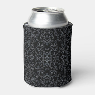 Chained Abstract Mirrored Image Gray On Black Art Can Cooler