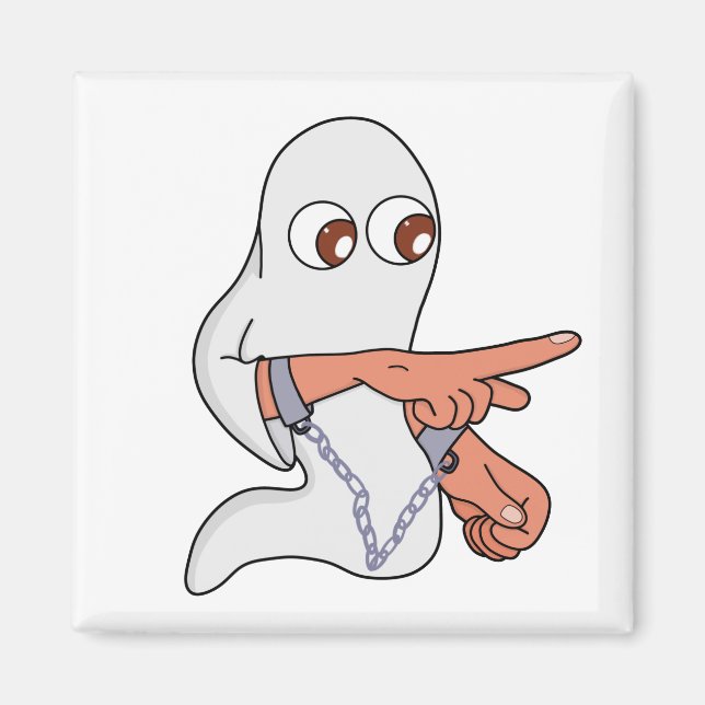 Chained ghost pointing forward magnet (Front)