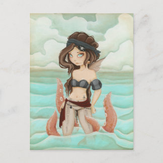 Chained to the Sea - Pirate fairy post card