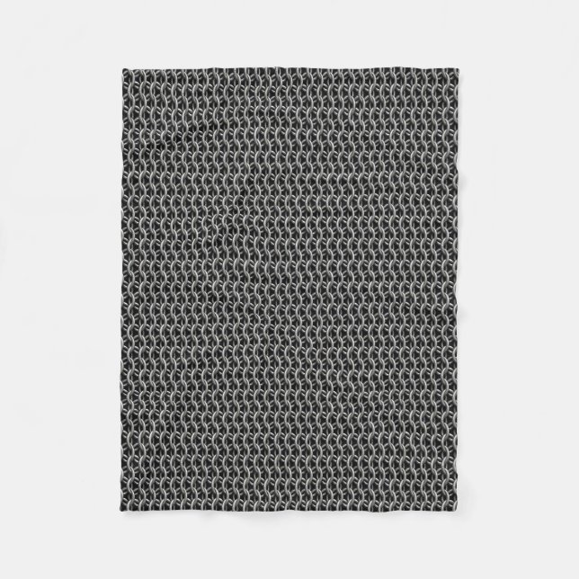 Chainmail Mediaeval Armour Fleece Blanket (Front)
