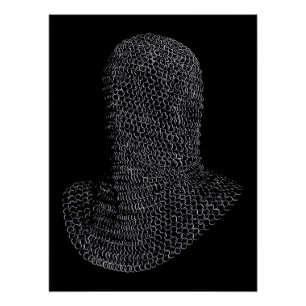 Chainmail Warrior Hood Poster