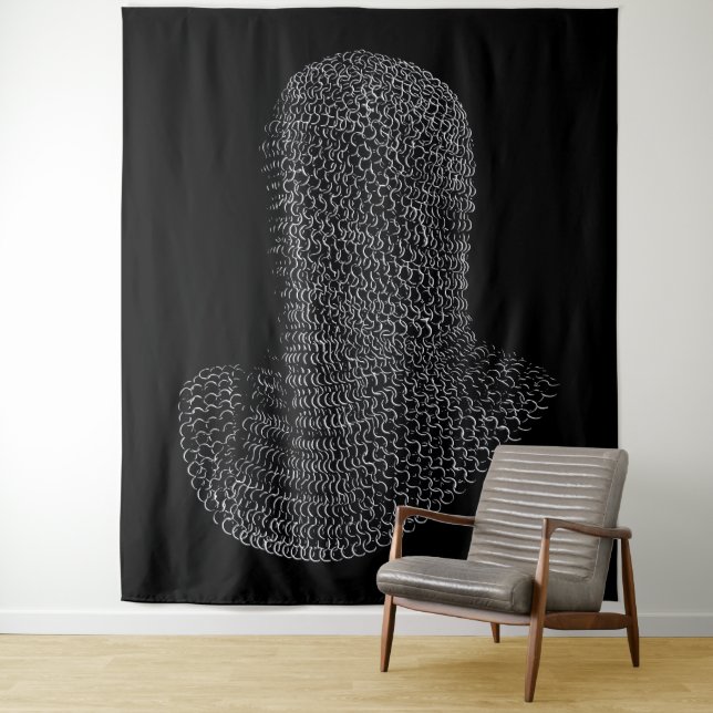 Chainmail Warrior Hood Tapestry (In Situ)