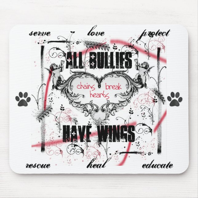 chains break hearts by all bullies have wings(TM) Mouse Mat (Front)