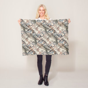 Chains on palm leaves. fleece blanket