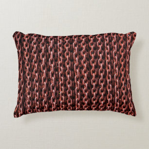 Chains rusty links iron metal decorative cushion